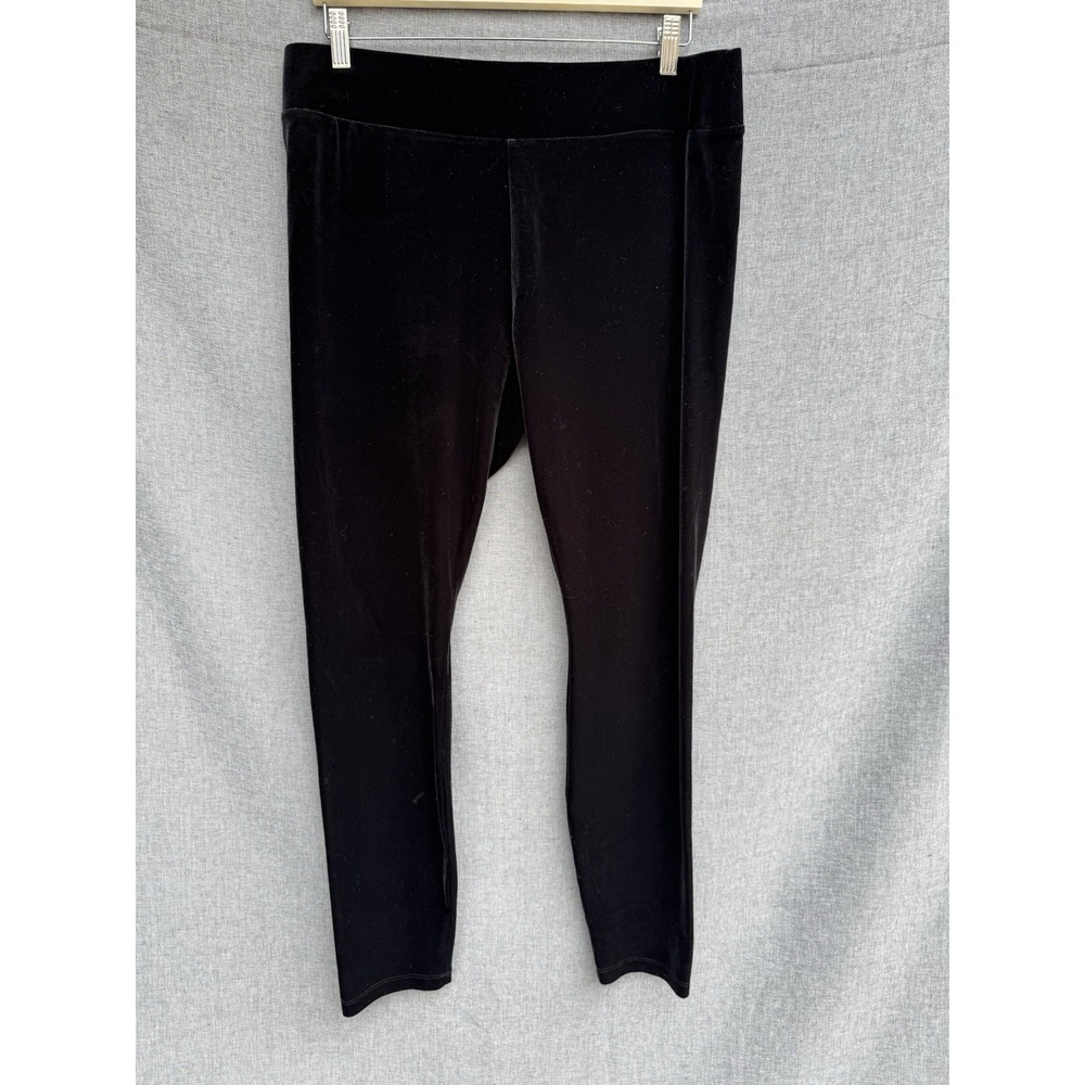J Crew Velvet Pants Extra Large Black Stretchy Skinny XL‎ Velour Holiday Pull On